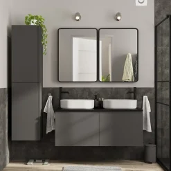 Vasque à poser en céramique l.48 x H.12,5 x P.30 cm, blanc brillant, GoodHome Levanna