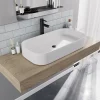 Vasque à poser en céramique l.75 x H.13 x P.39 cm, blanc mat, Homesight Josy