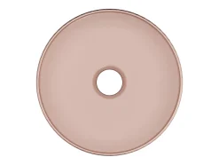 Vasque à poser en céramique striée ronde - Rose mat - 36 cm - PEDARA