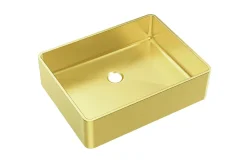 Vasque à poser en inox doré l.37 x H.13 x P.48 cm, Essebagno Luisa