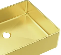 Vasque à poser en inox doré l.37 x H.13 x P.48 cm, Essebagno Luisa