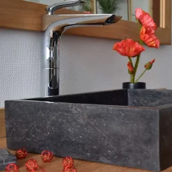 Vasque à poser en marbre noir, Coreal