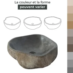 Vasque à poser en pierre de rivière Eden-Roc