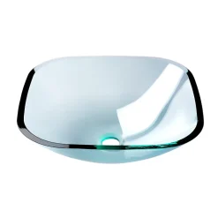 Vasque à poser en verre carrée 42 x 42