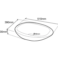 Vasque à poser galet en céramique blanche - Galet
