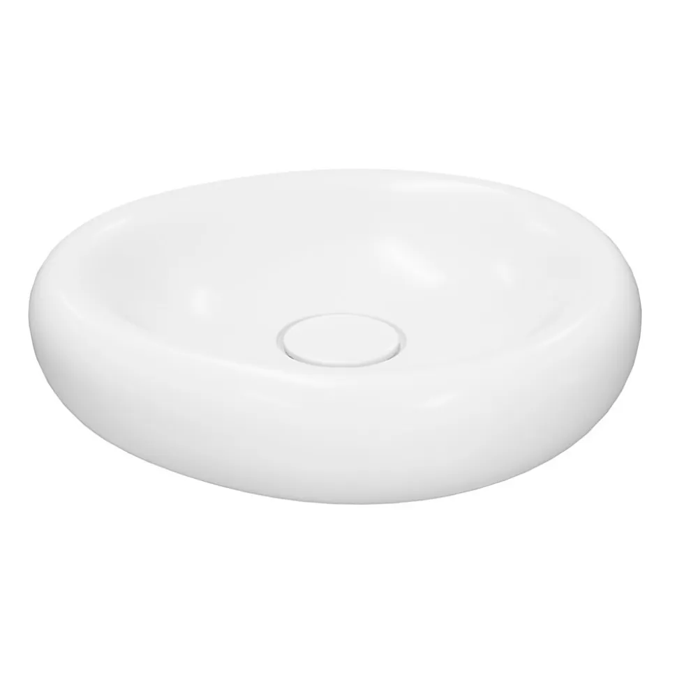 Vasque à poser l.40,9 x P.39,6 x H.9,1 cm en céramique, blanc, Kentia