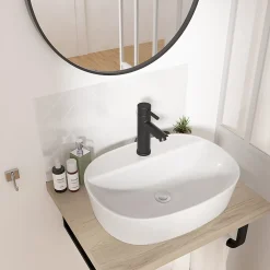 Vasque à poser ovale blanche en céramique, Homesight Faro