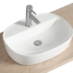 Vasque à poser ovale blanche en céramique, Homesight Faro