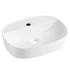 Vasque à poser ovale blanche en céramique, Homesight Faro