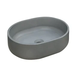 Vasque à poser ovale béton allégé Kult