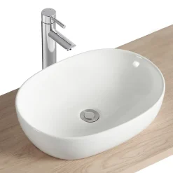 Vasque à poser ovale céramique blanc Porto