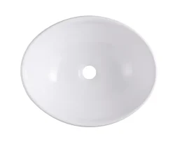 Vasque à poser ovale céramique blanche GoodHome Nessa