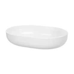 Vasque à poser ovale céramique blanc brillant GoodHome Cavally