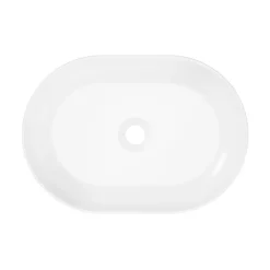 Vasque à poser ovale céramique blanc brillant GoodHome Cavally