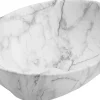 Vasque à poser ovale, céramique 40,5x33x14 cm Blanc/gris