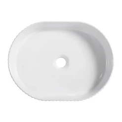 Vasque à poser ovale céramique blanc brillant l.49 x H.12 cm Homesight Linea