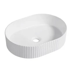Vasque à poser ovale céramique blanc brillant l.49 x H.12 cm Homesight Linea