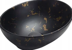 Vasque à poser ovale, céramique 40,5x33x14 cm Marbre noir