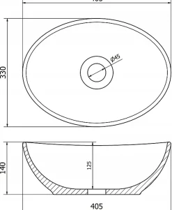 Vasque à poser ovale, céramique 40,5x33x14 cm bleu mat