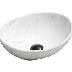 Vasque à poser ovale, céramique 40,5x33x14 cm Blanc