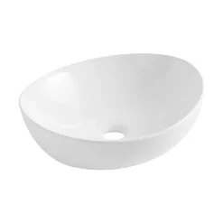 Vasque à poser ovale céramique blanc l.42 x H.14 cm Homesight Bloom