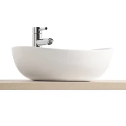 Vasque à poser ovale céramique blanc l.42 x H.14 cm Homesight Bloom