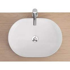 Vasque à poser ovale en céramique l.50 x H.13,5 x P.37 cm, noir et blanc, Homesight Albi