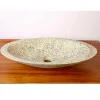 Vasque à poser ovale grise en Terrazzo pour salle de bain élégante