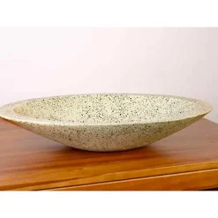 Vasque à poser ovale grise en Terrazzo pour salle de bain élégante