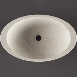 Vasque à poser ovale grise en Terrazzo pour salle de bain élégante