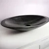 Vasque à poser ovale noire en Terrazzo pour salle de bain moderne