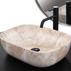 Vasque À Poser Rea Belinda Savana Beige Rectangle