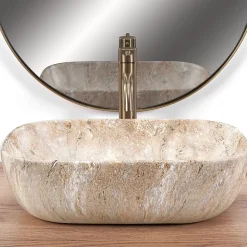 Vasque À Poser Rea Belinda Savana Beige Rectangle