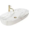 Vasque À Poser Rea Cleo 81 Shiny Aiax White Oval