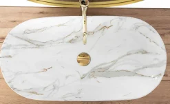 Vasque À Poser Rea Cleo 81 Shiny Aiax White Oval