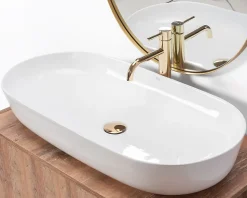 Vasque À Poser Rea Cleo 81 White Oval