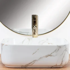 Vasque À Poser Rea Demi Mini Shiny Aiax White Rectangle