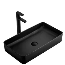 Vasque À Poser Rea Denis Black Rectangle