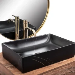Vasque À Poser Rea Inga Marble- Nablatowa Black Rectangle