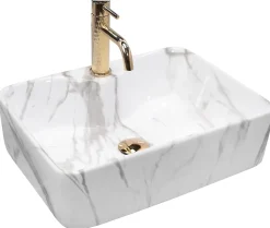 Vasque À Poser Rea Kelly Marmo White Rectangle