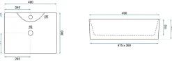 Vasque À Poser Rea Kelly White Rectangle