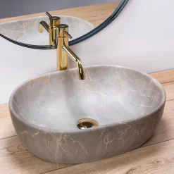 Vasque À Poser Rea Lara- Nablatowa Beige Oval