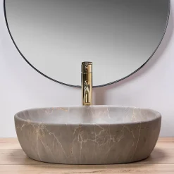 Vasque À Poser Rea Lara- Nablatowa Beige Oval