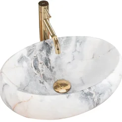 Vasque À Poser Rea Linda Granit White Oval