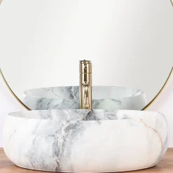 Vasque À Poser Rea Linda Granit White Oval