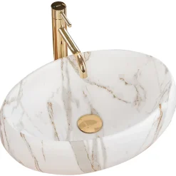 Vasque À Poser Rea Linda Lava White Oval