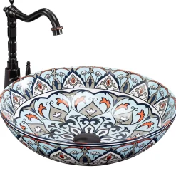 Vasque À Poser Rea Mexico Multicolour Oval