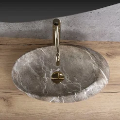 Vasque À Poser Rea Roxy B Stone Nature Grey Oval