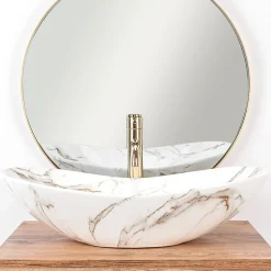 Vasque À Poser Rea Royal Lava White Oval
