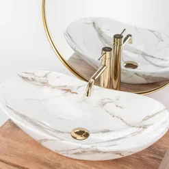 Vasque À Poser Rea Royal Lava White Oval